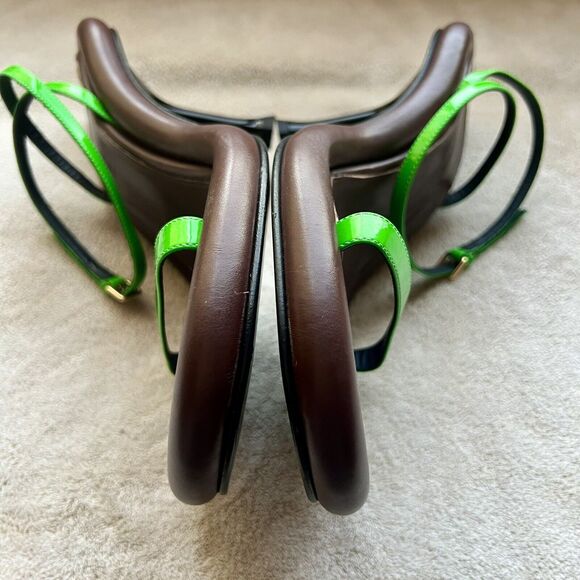 JW Anderson Bumper Tube Lime Green Patent Leather Strappy Heeled Sandal 38 US 8 - Picture 8 of 16